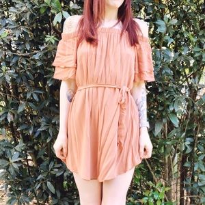 Shilla Blush Off-the-Shoulder Dress